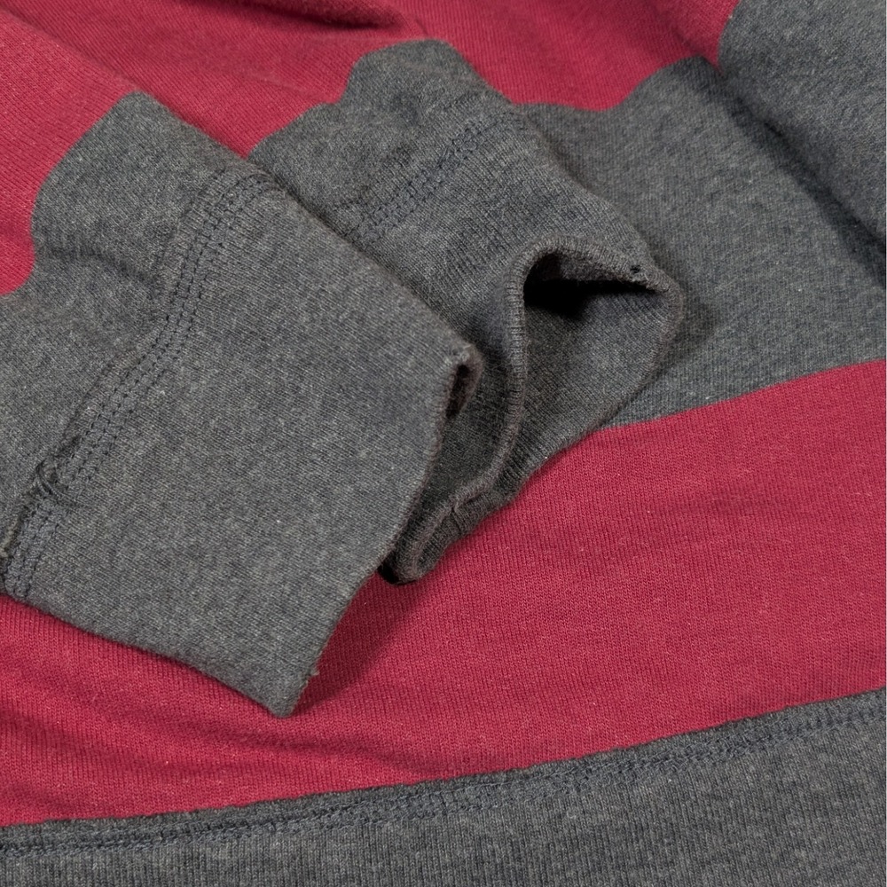 Y2K Aeropostale Faux Fur Lined Hoodie Full Zip Size Medium Striped Logo - Picture 12 of 13